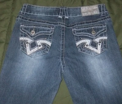 $18 • Buy Hydraulic Womens Lola Slim Bootcut Stretch Jeans Size 9/10 Distressed 29x31 