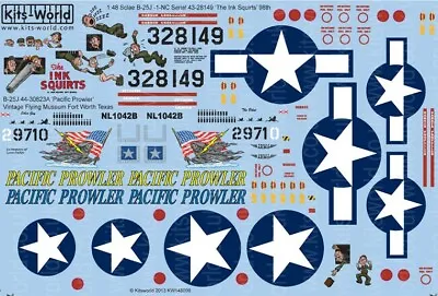 Warbird Decals 1/48 B25j The Ink Squirts Pacific Prowler | 148098 • $18.99