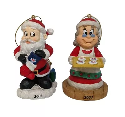 Marathon Oil Ornament 2003 Santa Mrs Claus Cookies (lot Of 2) Advertising Vtg • $14.89