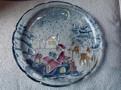 Mikasa Crystal Christmas Plate ‘Christmas Village  Platter • $19.99