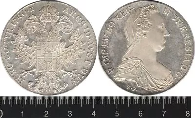 Austria: 1780 1 Thaler Maria Theresia Silver • $28.89