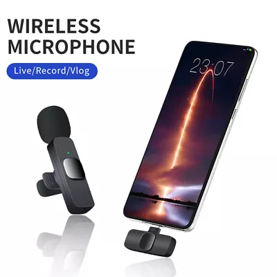 Mini Wireless Lavalier Microphone Audio Video Recording For Android / IPhone • £9.78