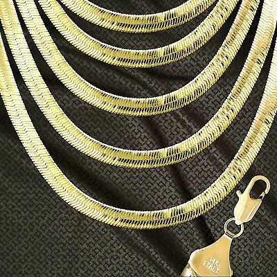 New Marked 14K ITALY Gold Plate 12m HERRINGBONE CHAIN NECKLACE H12ALL • $23.99