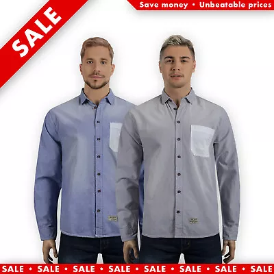 Men's Stonewash Long Sleeve Oxford Shirt | S-2XL • £5.99