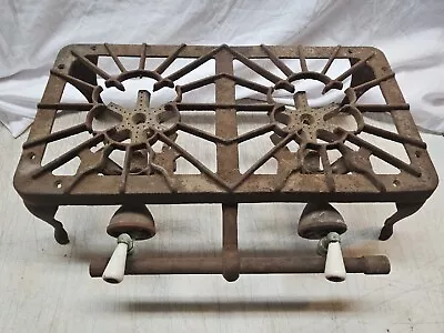 $95 • Buy Vintage Unmarked Griswold? Cast Iron Gas 2 Burner Cook Stove 