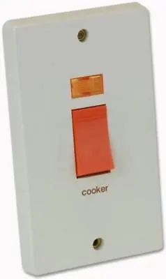 £12.99 • Buy Crabtree 50A Double Pole Isolator Switch With Neon Marked Cooker White 4500/21