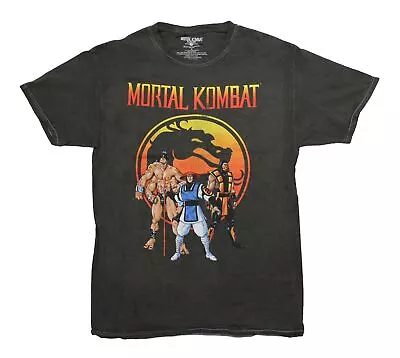 Mortal Kombat New Adult T-Shirt - Trio Of Fighters Below Classic Logo • $26.98