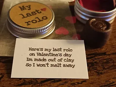Clay My Last Rolo Gift Poem Card Husband Wife I Love You Valentines Day ❤️ X • £7.50