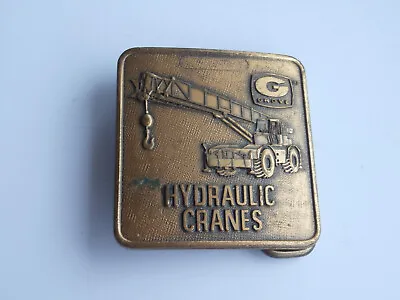 £9.99 • Buy Vintage Grove Hydraulic Cranes Brass Belt Buckle