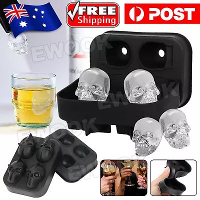 Large Ice Cube Tray Ball Maker Big Silicone Mold Sphere Whiskey Skull Mould DIY • $12.95