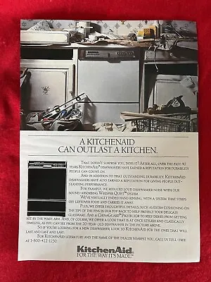 Vintage 1991 KitchenAid Dishwasher Print Ad Kitchen Aid • $5.88