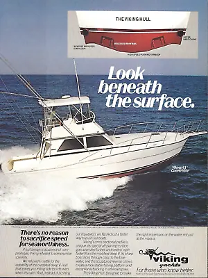 1987 Viking 41 Convertible Yacht Boat Hull Watercraft Vintage Print AD • $9.98