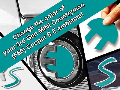 Scuttle And Emblem DECAL Replacements For MINI Cooper Countryman HYBRID F60 SE • $10.99