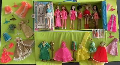 HUGE LOT! Vtg Dawn And Her Friends W Doll Case+ 7 Dolls + Extra Clothes & More! • $355