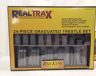 MTH REALTRAX 24 GRADUATED TRESTLE SET Train Track Bridge Piers 40-1033 REAL TRAX • $49.99