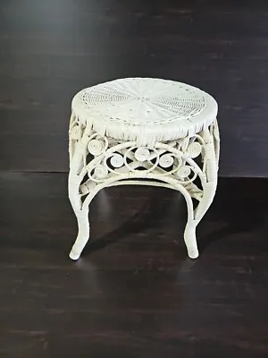 Antique Wicker Stool ~ Victorian ~ Cottage 17  T X 14  W • $99.99