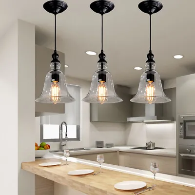 Glass Pendant Light Home Lamp Kitchen Chandelier Lighting Bedroom Ceiling Lights • $103.39