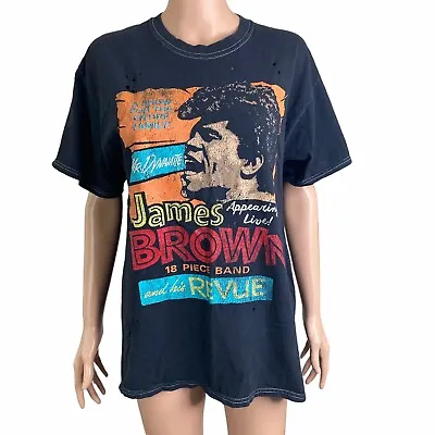 $13.49 • Buy James Brown Mr Dynamite Men's M/L Black & Printed T-Shirt Retro Godfather Soul