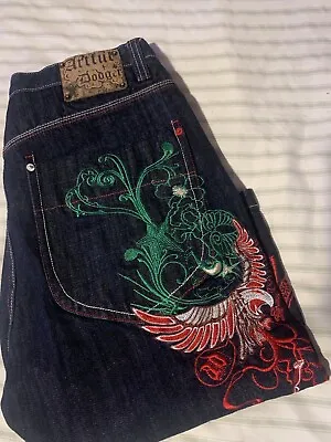 Y2K Artful Dodger Embroidered Jeans Men’s 34x15 Baggy Skate Streetwear Jorts Hip • $90