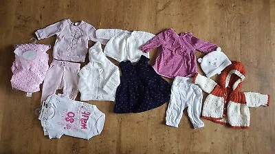 £5.99 • Buy 0 To 3 Baby Girl Earm Clothes Bundle Good Used Condition Totel 12 Items.