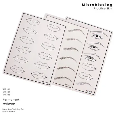 Microblading Practice Skin Permanent Makeup Fake Skin Training For Eyebrow Lips • £3.59