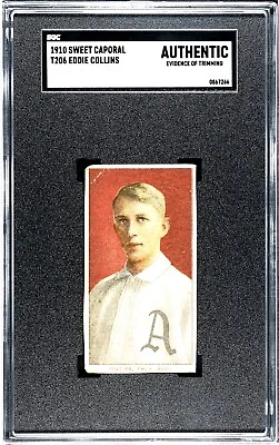 1909-1911 T206 Eddie Collins Philadelphia Athletics HOF SGC AUTH • $199.95