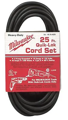 Milwaukee 25 Ft. 3-Wire Quik-Lok Cord • $49.97