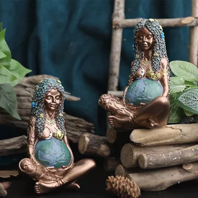 Mother Earth Art Sculpture Decor Gaia Goddess Garden Statue Outdoor Ornament • £4.17