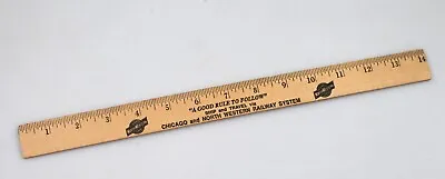 $12.99 • Buy Vintage 15 Inch Advertising Wooden Ruler Chicago And North Western Railway