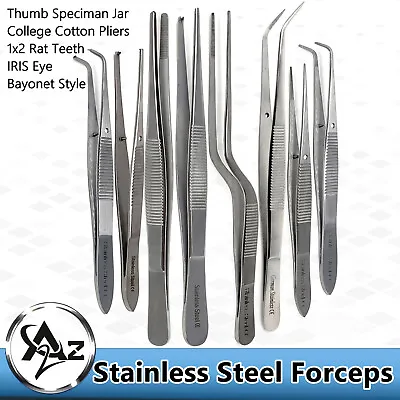 Dental Tweezers Cotton & Dressing Forceps Tissue Pliers Surgical Serrated Tip • $5.50