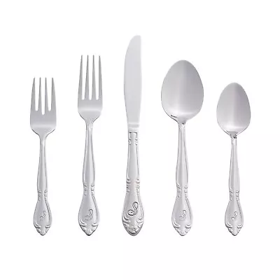 RiverRidge 288701 46 Piece Monogrammed Flatware Set Letter S No Size Silver • $103.70