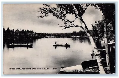 C1910's Moose River Canoeing Moosehead Lake Region Maine ME Antique Postcard • $9.98