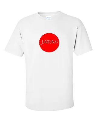 Japan T Shirt White Tee With Red Japanese Flag Logo • £9.50