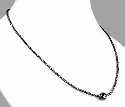 $144.40 • Buy Elegant 2mm Faceted Black Diamond Beads Necklace With 10mm Black Diamond Beads