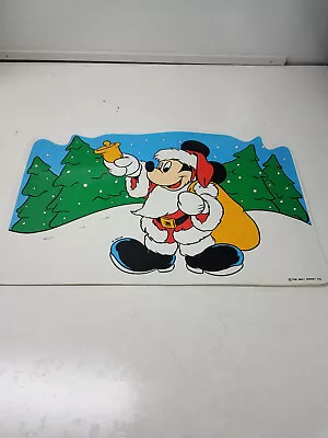 Mickey Mouse Decor Vintage Christmas Holiday Vinyl Place Mat Snow • $29.95