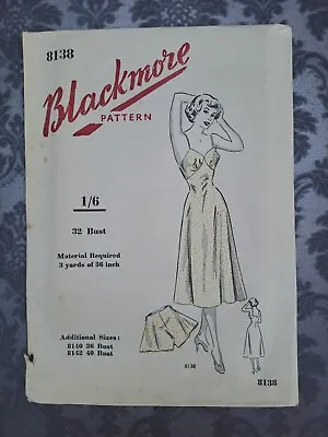 £9 • Buy 1950's Blackmore Paper Sewing Pattern Vintage Slip Knickers Nightdress Bust 32
