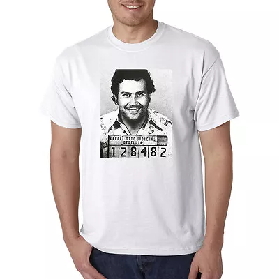 PABLO ESCOBAR Mug Shot T-Shirt - Columbia Drug Lord Narcs Cocaine Tee Gangster • $16.95