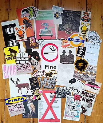 STREET ART Stickers & Showcards LOT Shepard Fairey DFace Above Mau Mau Unsigned • £8.99