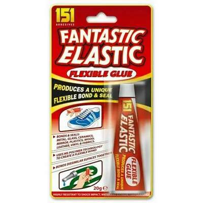 £2.45 • Buy Fantastic Elastic Glue Adhesive Flexible Shoes Trainers Clothes Fabric Boot Sole