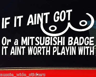 $6.90 • Buy MITSUBISHI BADGE JDM Car Ute Wagon Accessories Funny Rude Stickers 200mm