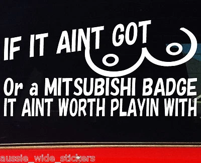 $6.90 • Buy MITSUBISHI BADGE JDM Car Ute Wagon Accessories Funny Rude Stickers 200mm