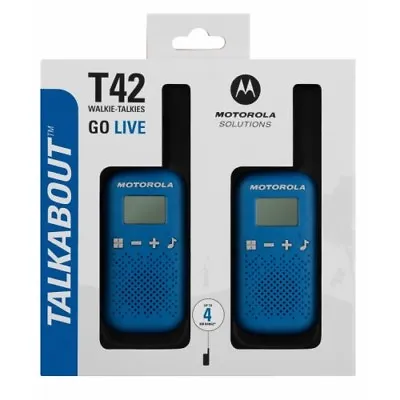 MOTOROLA Talkabout T42 Walkie Talkie Two-way Consumer Radio Blue • $34.90