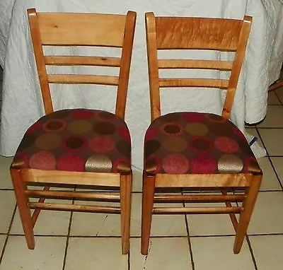 Pair Of Maple Sidechairs / Dinette Chairs  (BH-SC102) • $499