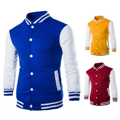 Unisex Varsity Style Fashion Letterman University College Baseball Jacket S-3XL • £22.79