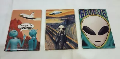 1996 Alien Magnets Set Of 3 Aliens Spaceship UFO Believe ATA-BOY Inc. • $8.99