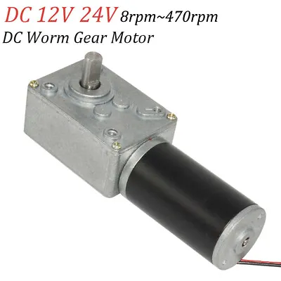 BBQ Motor Worm Gear Motor 12V/24V DC Self-locking Turbo Worm Metal Gearbox 31ZY • $33.99