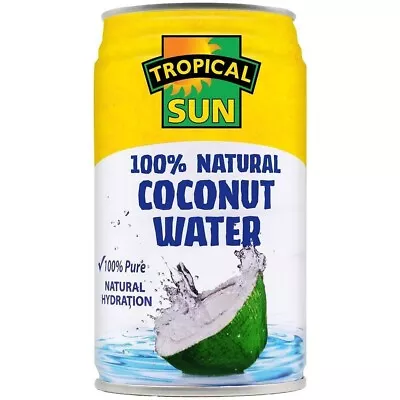 Tropical Sun Coconut Water 330ml 100% Natural X 12 Cans. • £15.89