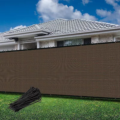 4' 5' 6' 8' Brown Tall Fence Privacy Screen Shade Cover Windscreen Mesh Garden • $39.09