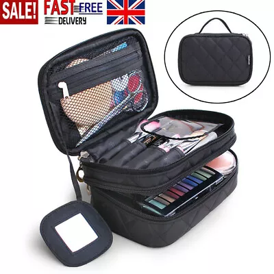 2 Layer Cosmetic Bag Organizer Make Up Case Travel Toiletry Storage Bag UK • £7.95