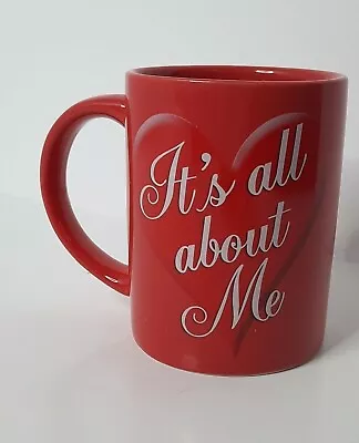 Minnie Mouse It's All About Me Disney Jerry Leigh Red Hearts Coffee Mug 12 Oz • $21.95